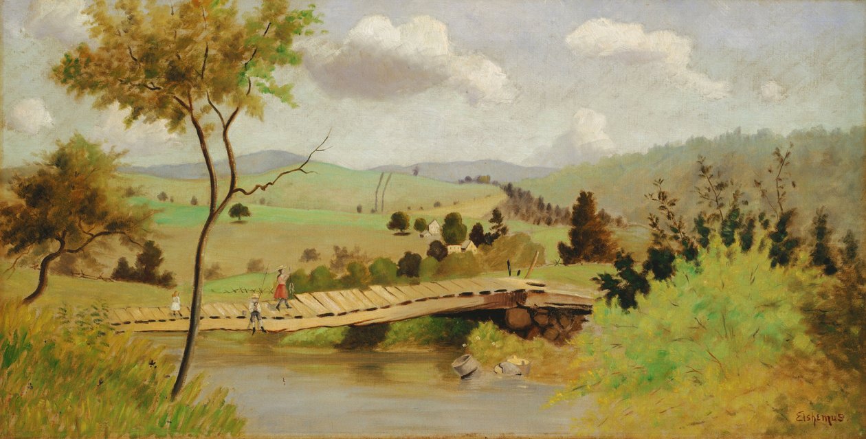 Adirondacks- Brücke zum Angeln von Louis Michel Eilshemius