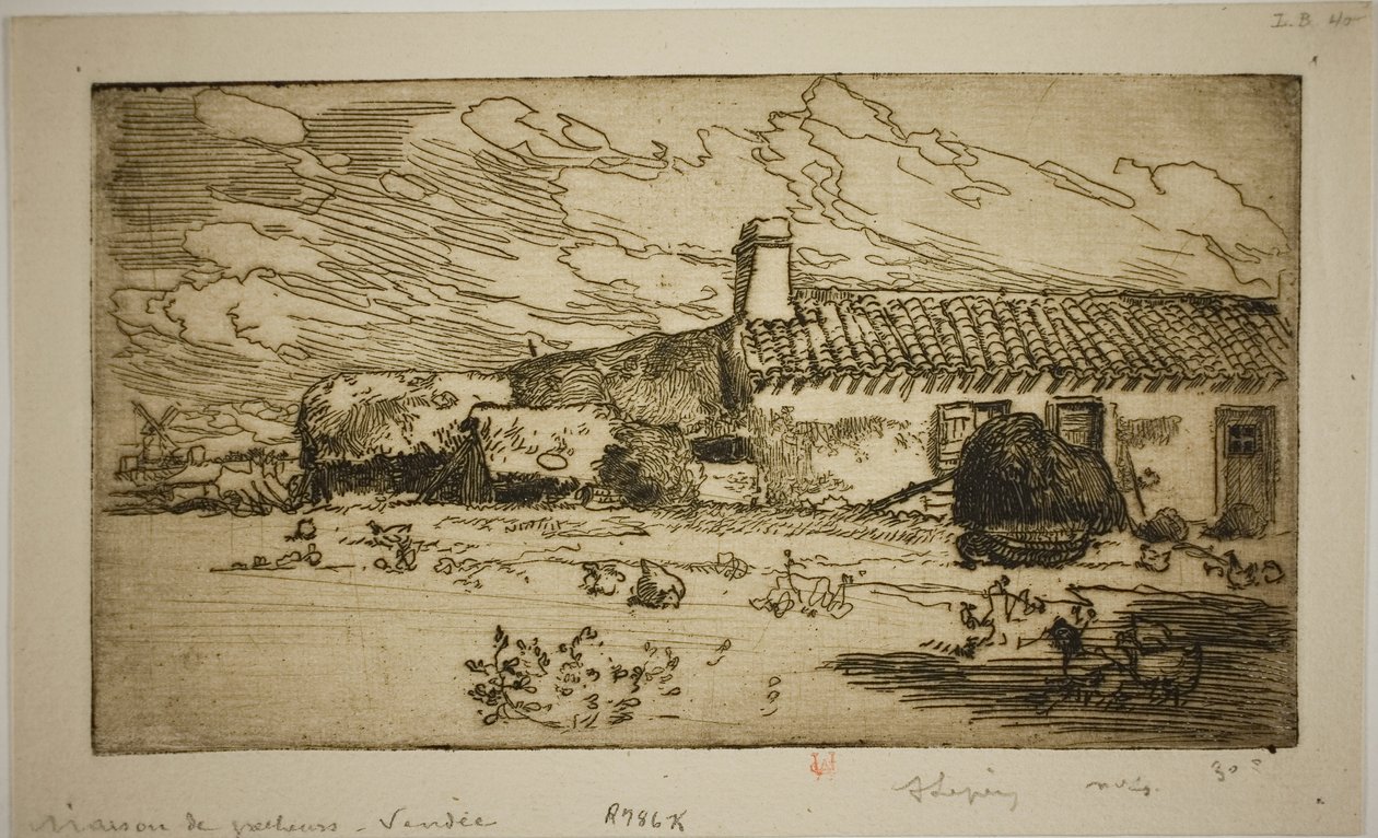 Fischerhaus, St. Jean-de-Mont von Louis Auguste Lepère