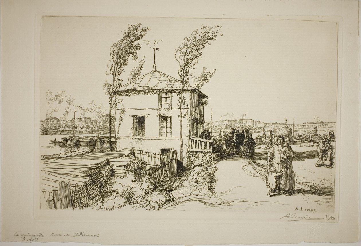 Taverne auf dem Weg nach Billancourt von Louis Auguste Lepère