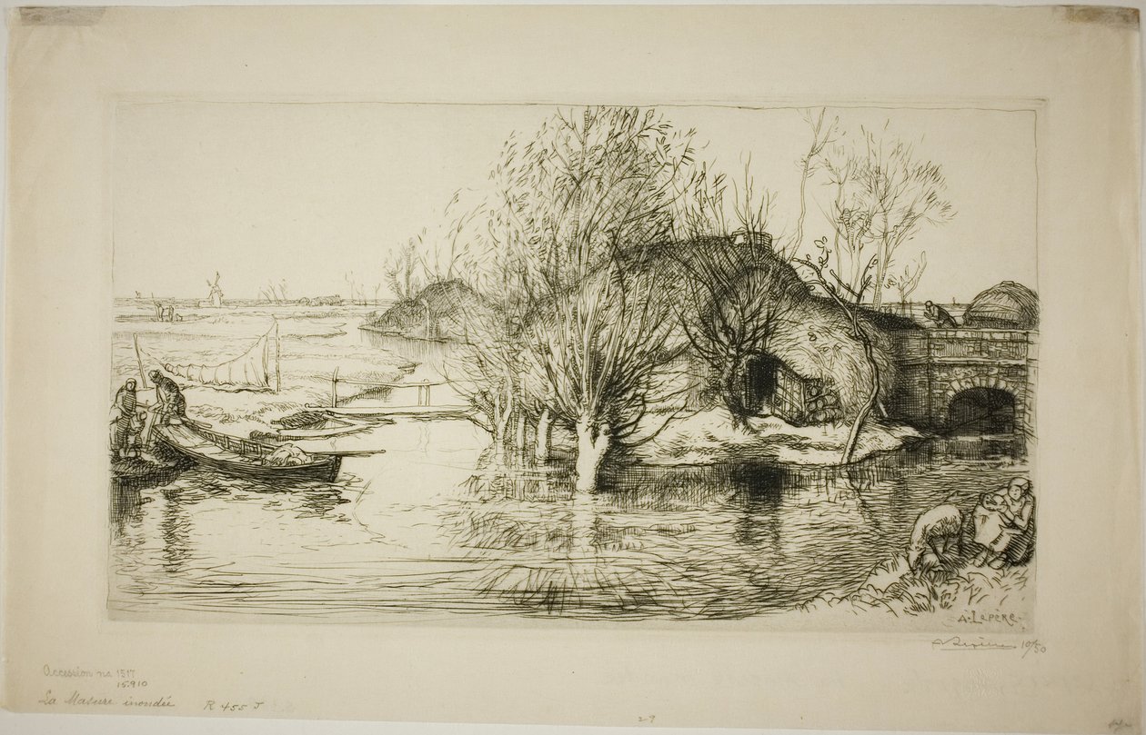 Die überflutete Hütte von Louis Auguste Lepère
