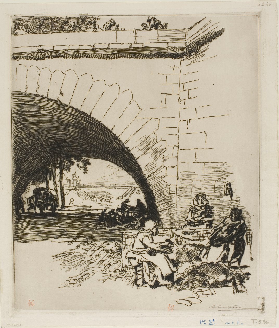 Wollkämmer am Pont Marie von Louis Auguste Lepère