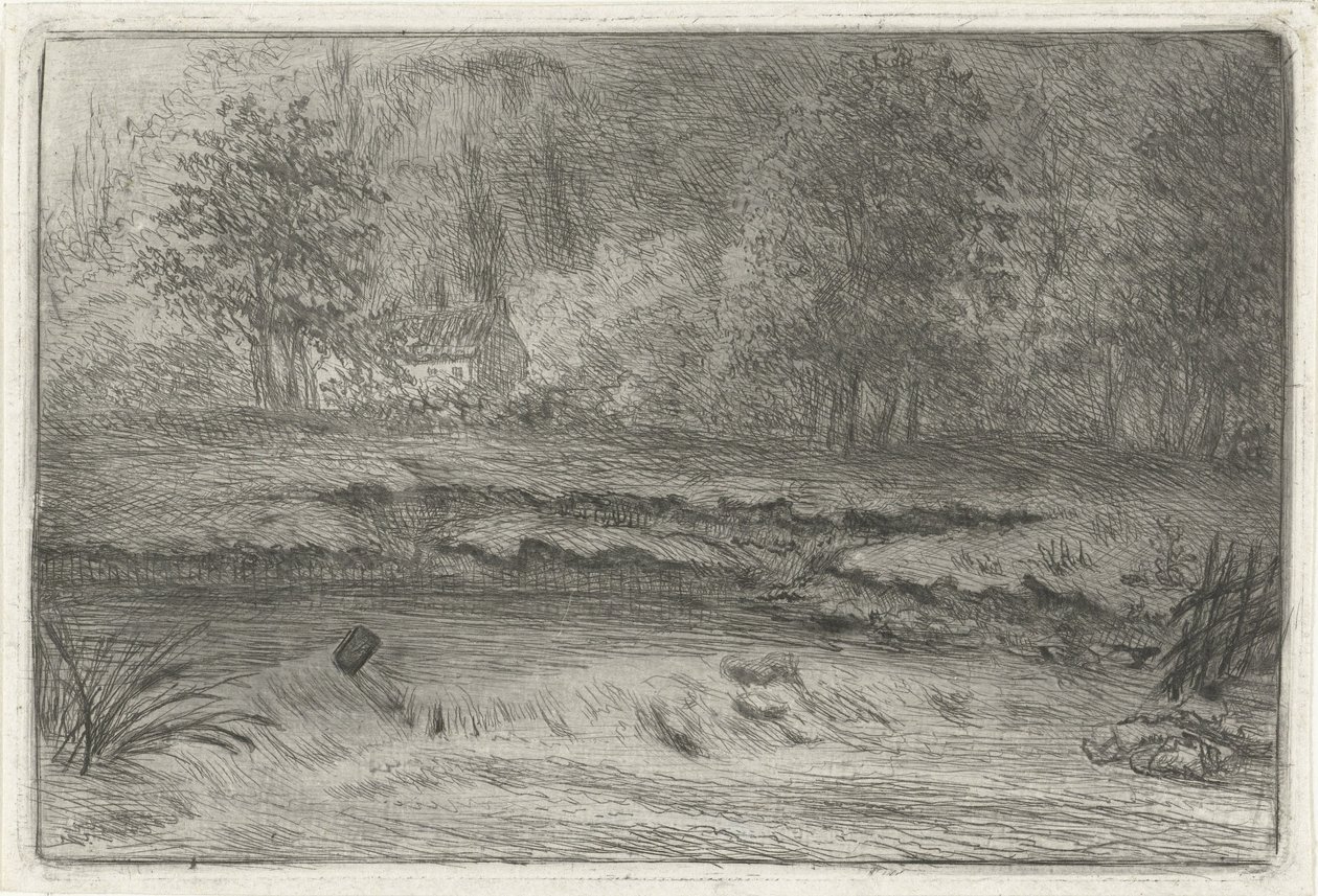 Fluss mit Wasserfall von Louis Bernard Coclers
