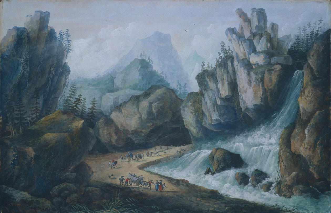 Stromschnellen und Wasserfall in den Alpen von Louis Bélanger