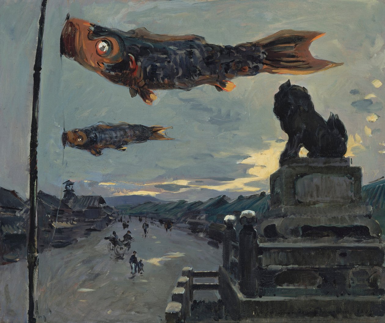 Karpfenbanner in Kyoto von Louis Dumoulin