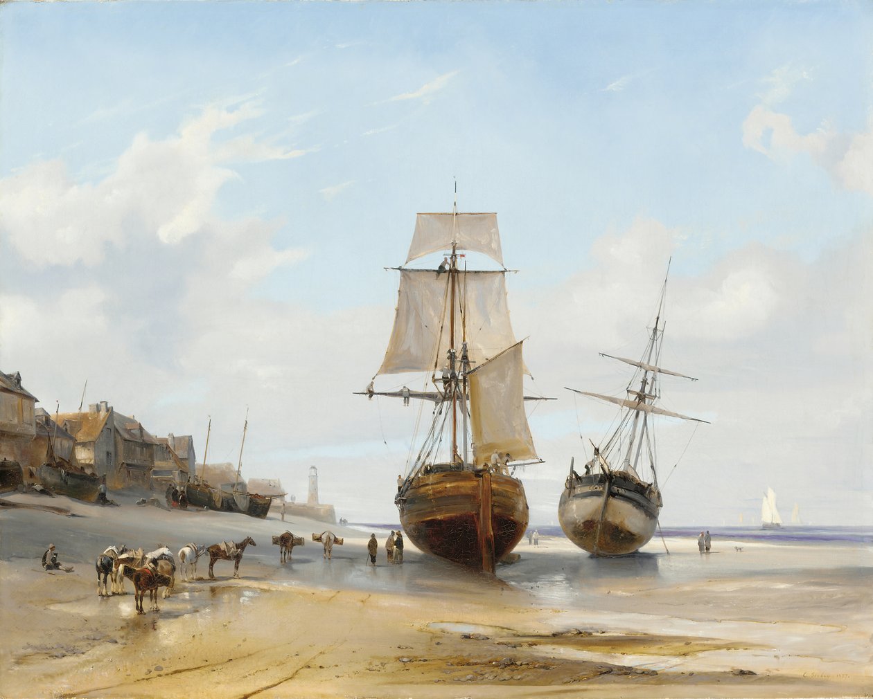 Gestrandete Boote von Eugene Isabey