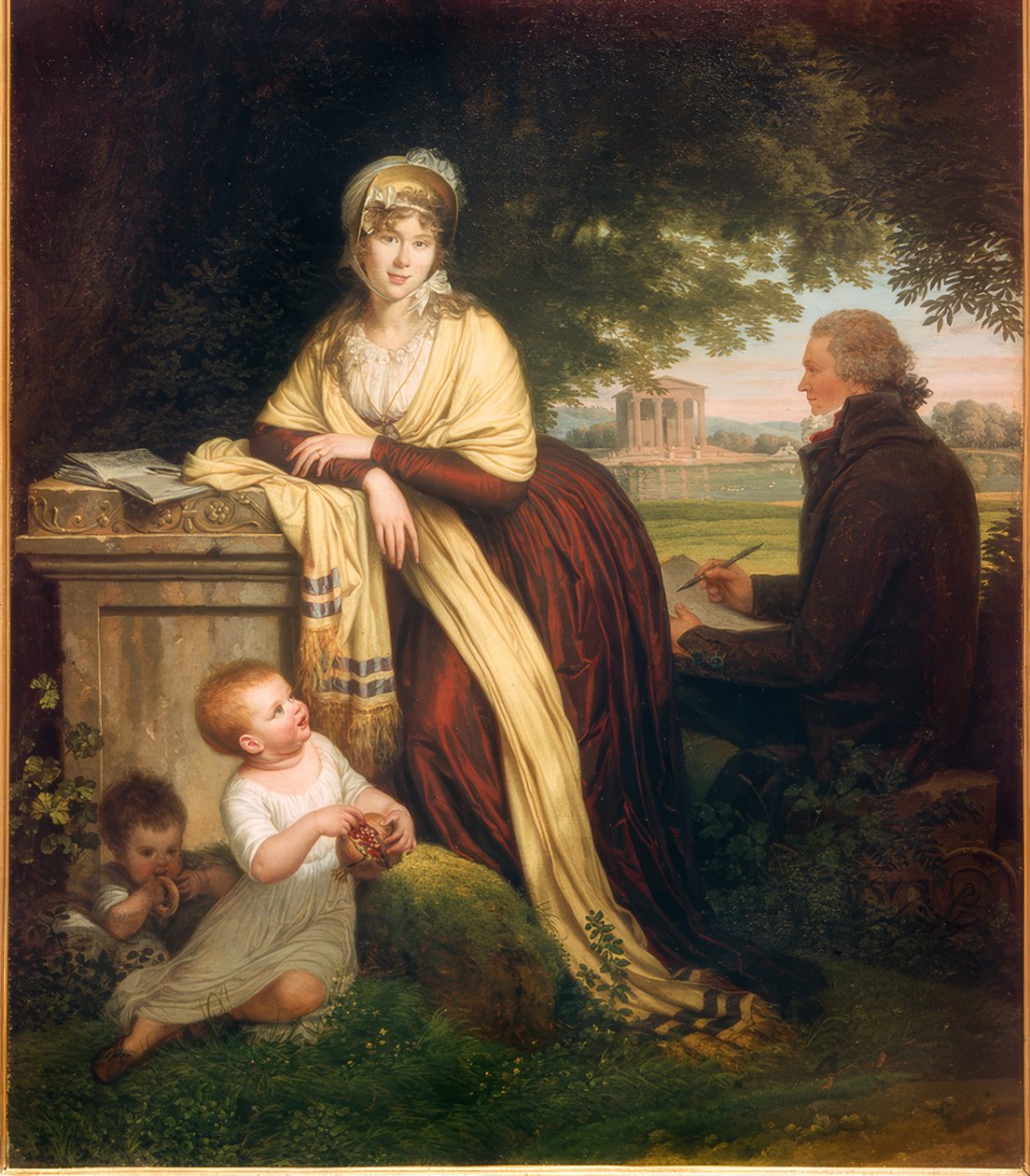 Louis Gauffier, Selbstbildnis mit Ehefrau und Kindern von Louis Gauffier