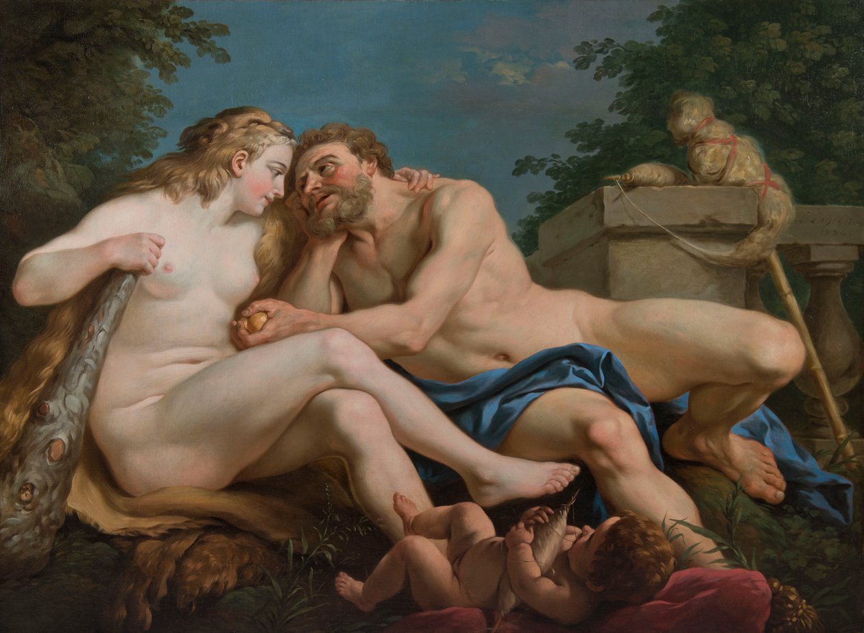 Herkules und Omphale von Louis Jean François Lagrenée