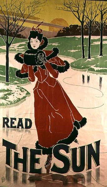 Poster für die Zeitung "The Sun", 1897 von Louis John Rhead
