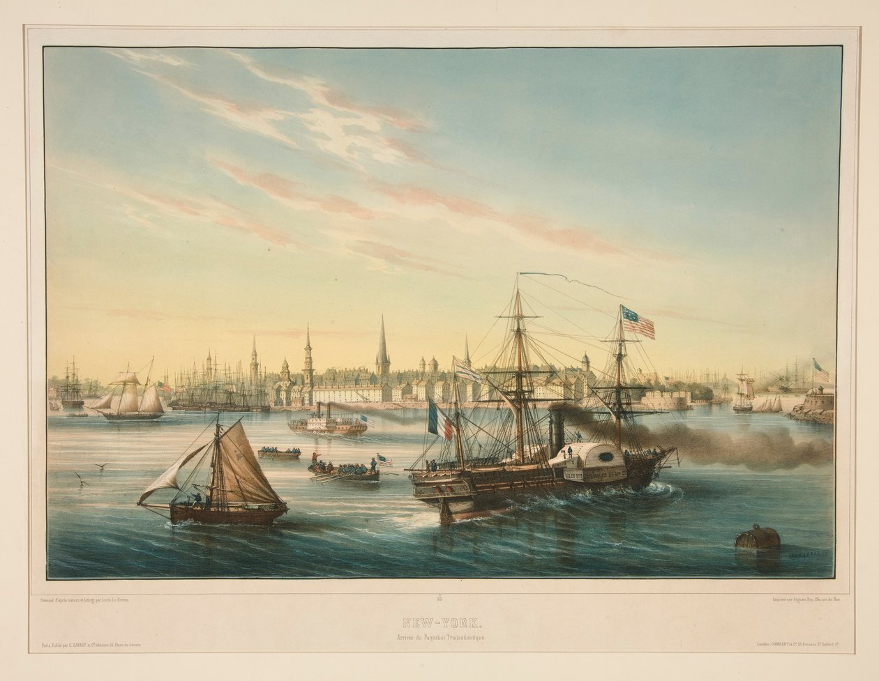 New York. Ankunft des transatlantischen Dampfers. von Louis Le Breton
