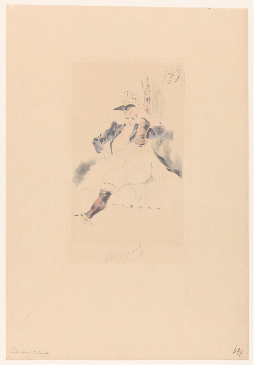 Grüßende Cancan-Tänzerin von Louis Legrand (signed by artist)