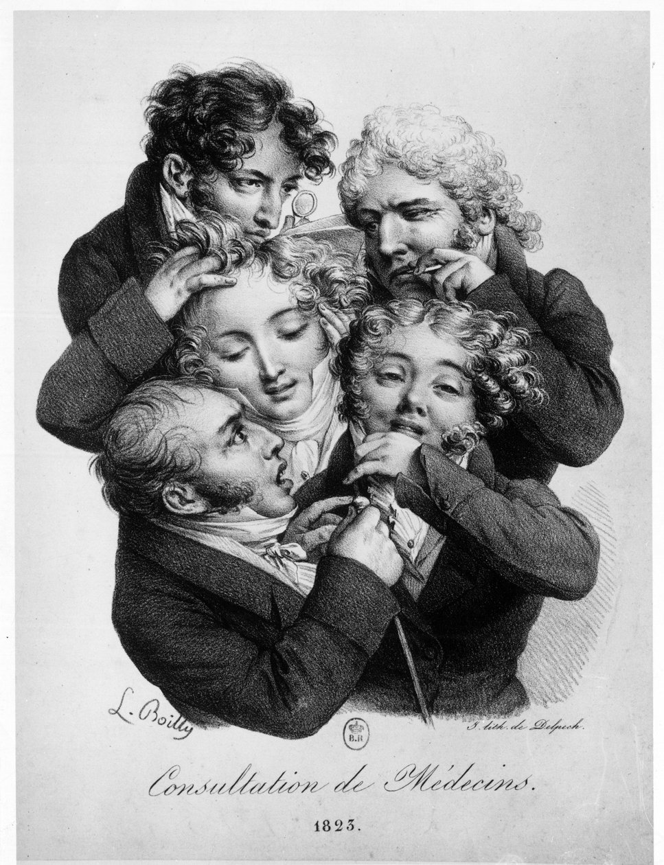 Konsultation mit Ärzten, von Louis Boilly von Louis Leopold Boilly