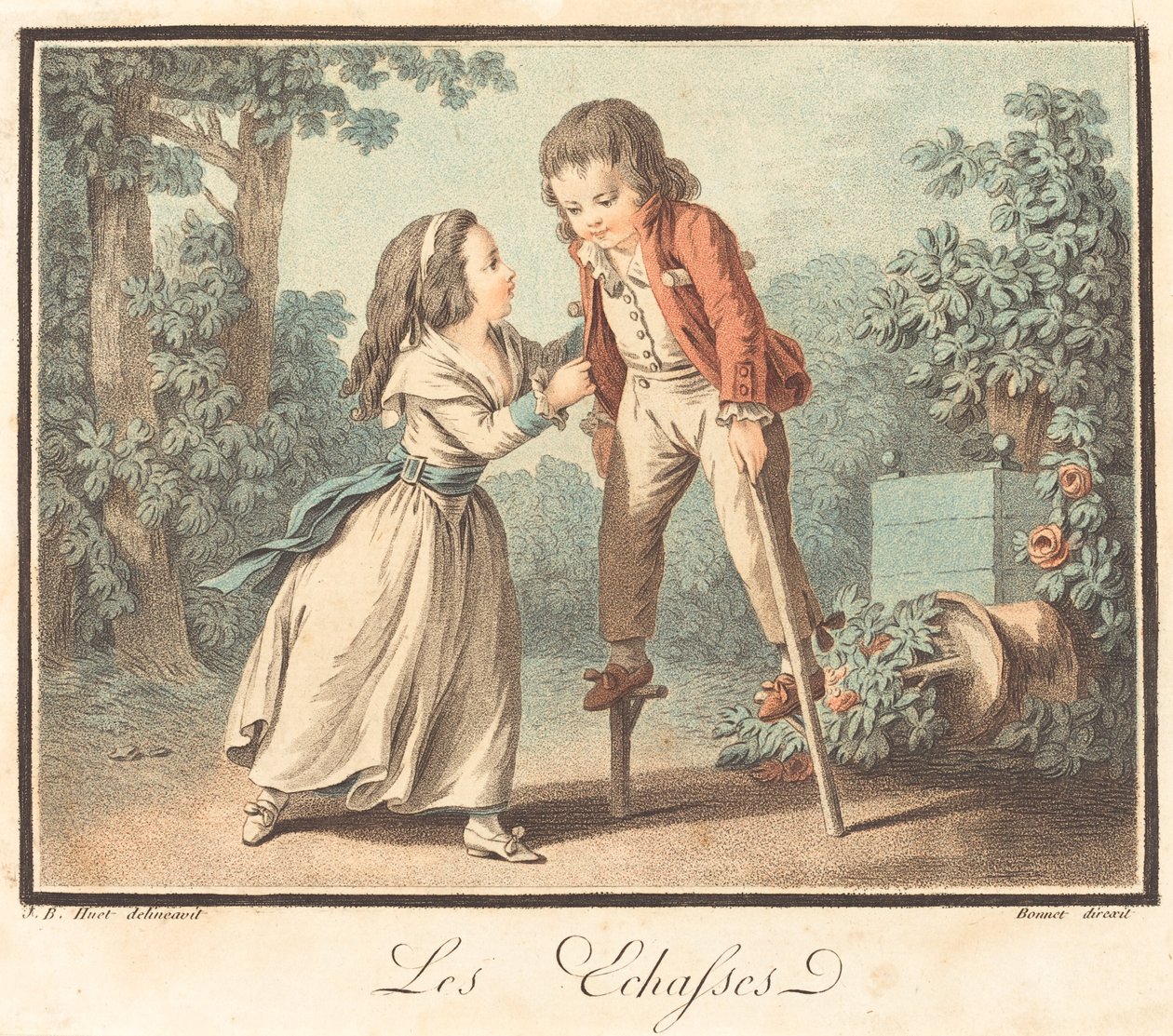 Les Échasses, ca. 1790 von Louis Marin Bonnet