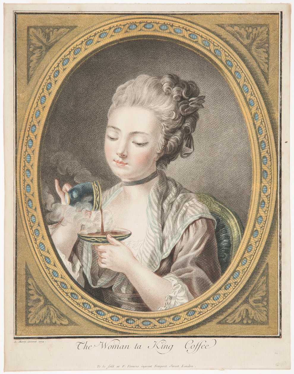 Die Frau, die Kaffee nimmt von Louis Marin Bonnet