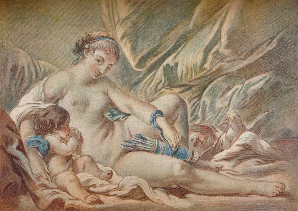 Venus und Amor, 18. Jahrhundert, 1919 von Louis Marin Bonnet