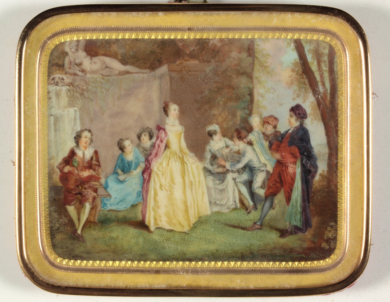 Fete Champetre (Emaille) von Louis Nicolas van (manner of) Blarenberghe