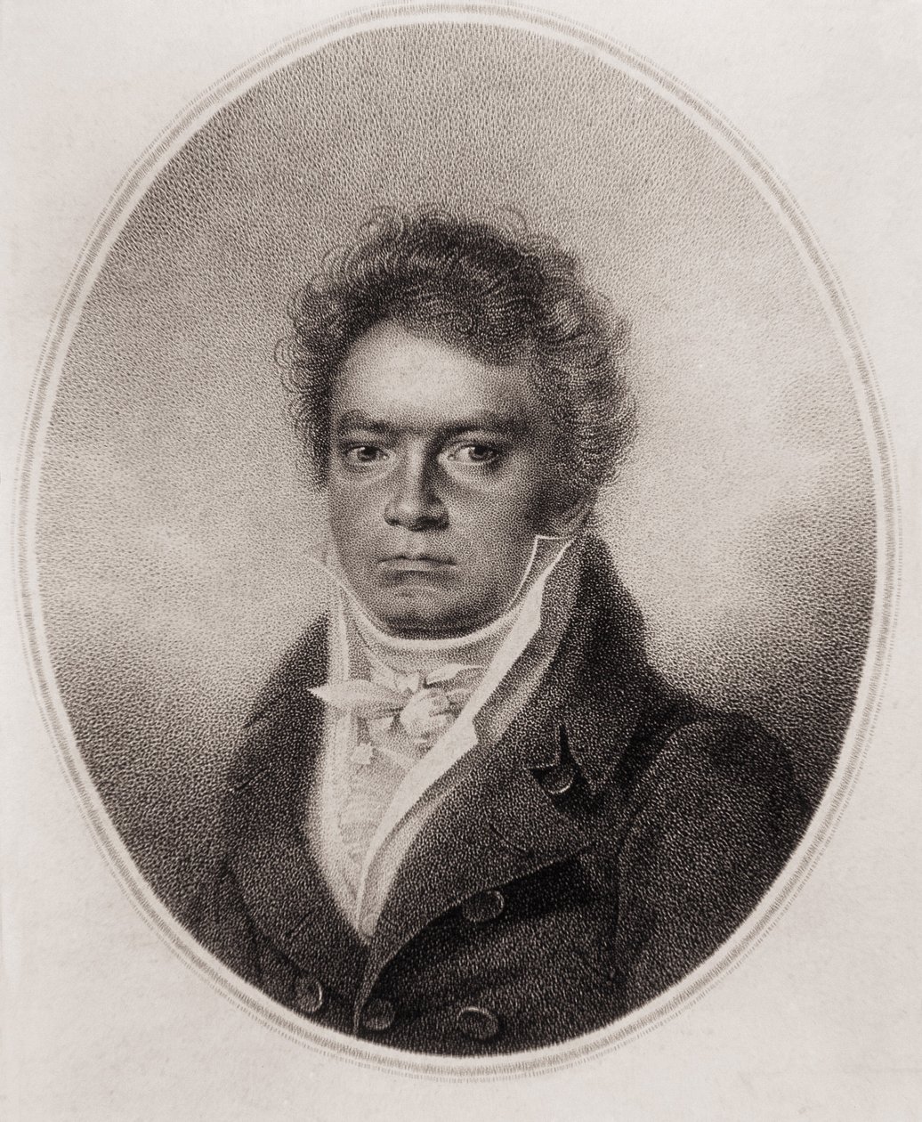 Beethoven, Ludwig van. Deutscher Komponist (Gravur) von Louis Rene Letronne