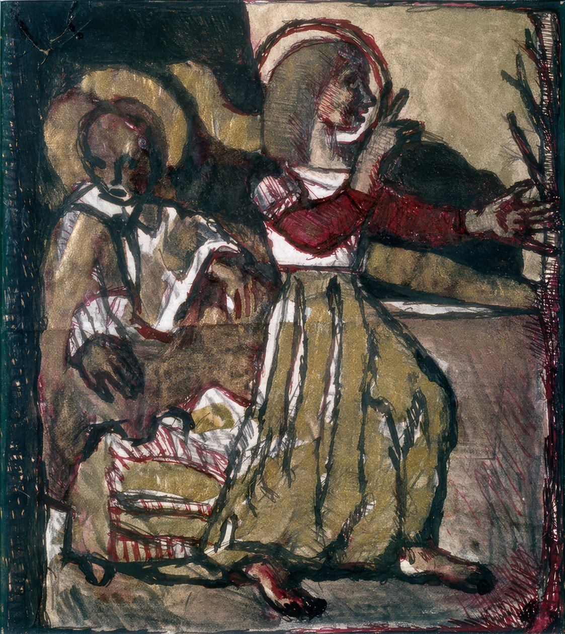 Religiöse Szene (Geburt Christi) von Louis Soutter