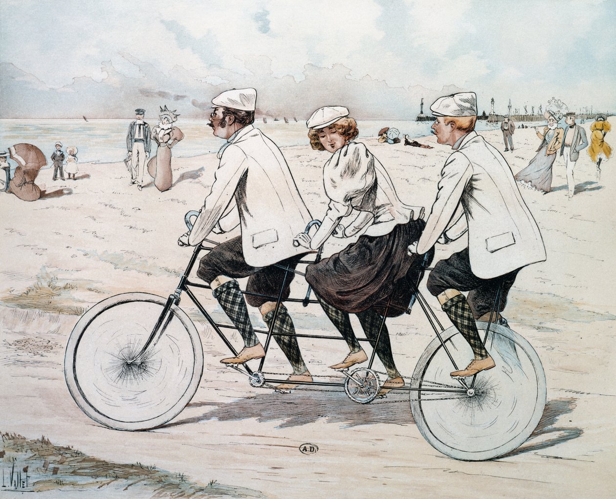 Dreier-Tandem am Wasser von Louis Vallet