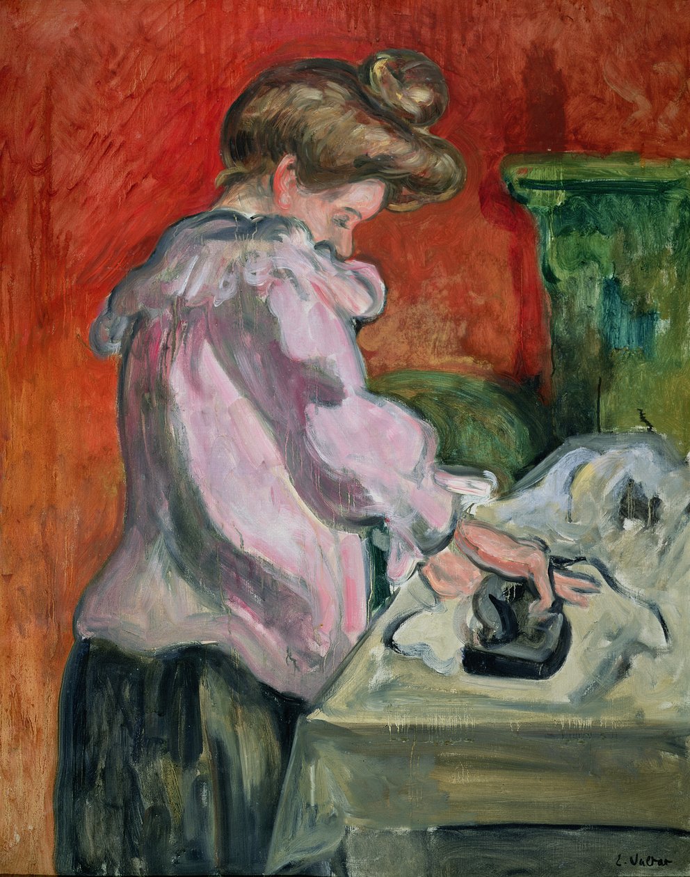 Eine Frau beim Bügeln von Louis Valtat