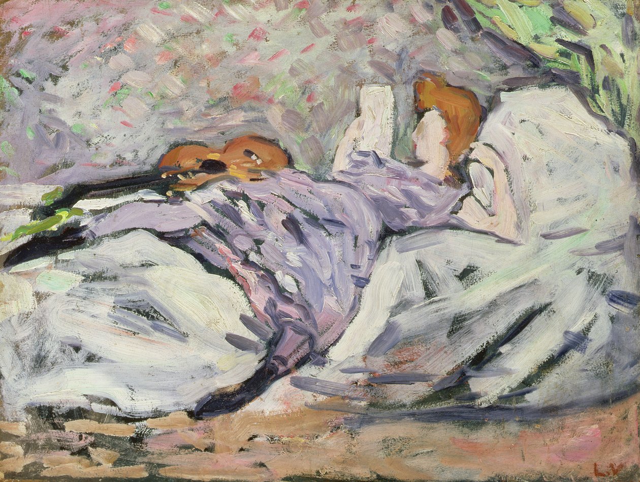 Liegende Frau beim Lesen von Louis Valtat