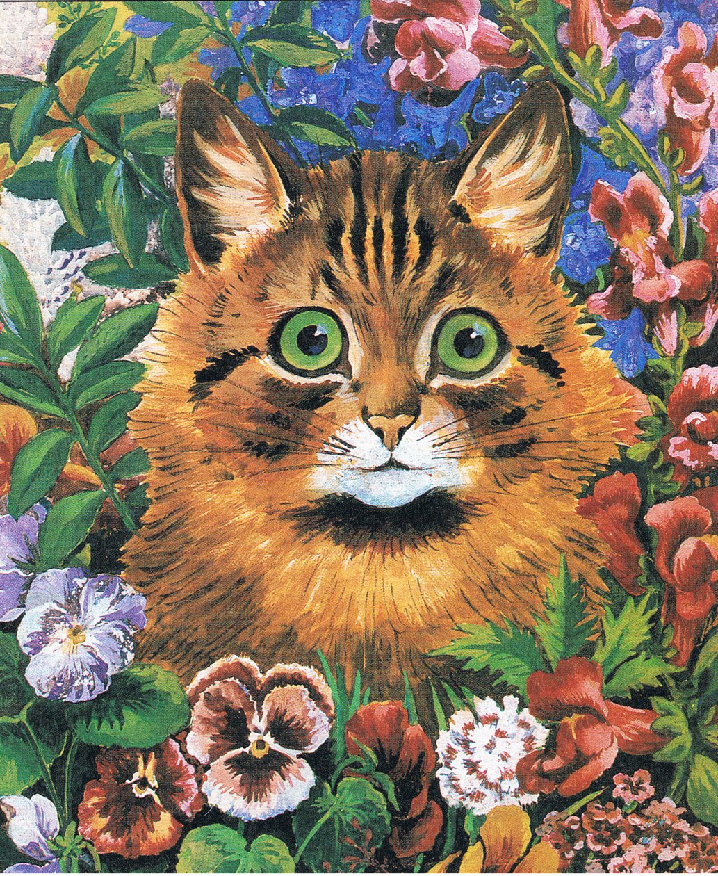 Katzenstudie (Farblitho) von Louis Wain