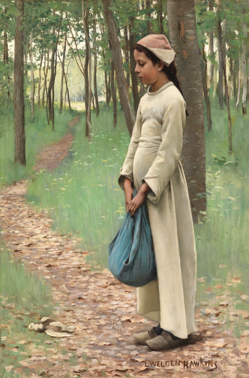 Mädchen mit Bündel von Louis Welden Hawkins