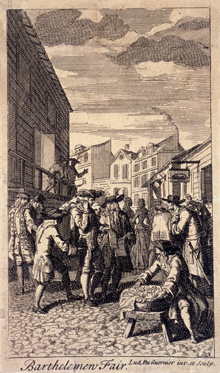 Bartholomew-Messe, London, ca. 1715 von Louis du Guernier