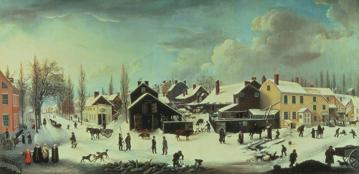 Winterszene in Brooklyn, ca. 1817 von Louisa Ann Coleman