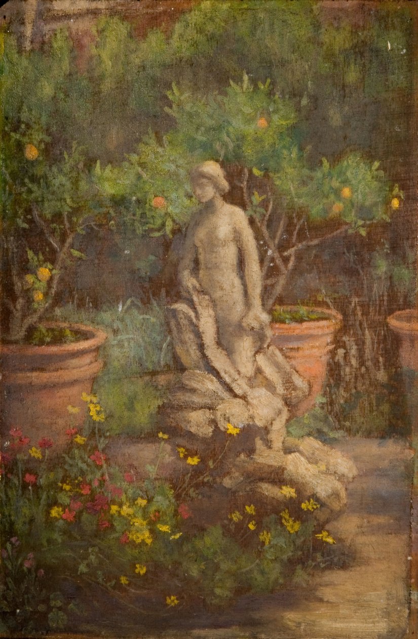 Brunnen in einem Garten, Cairate, Lombardei von Louisa Starr