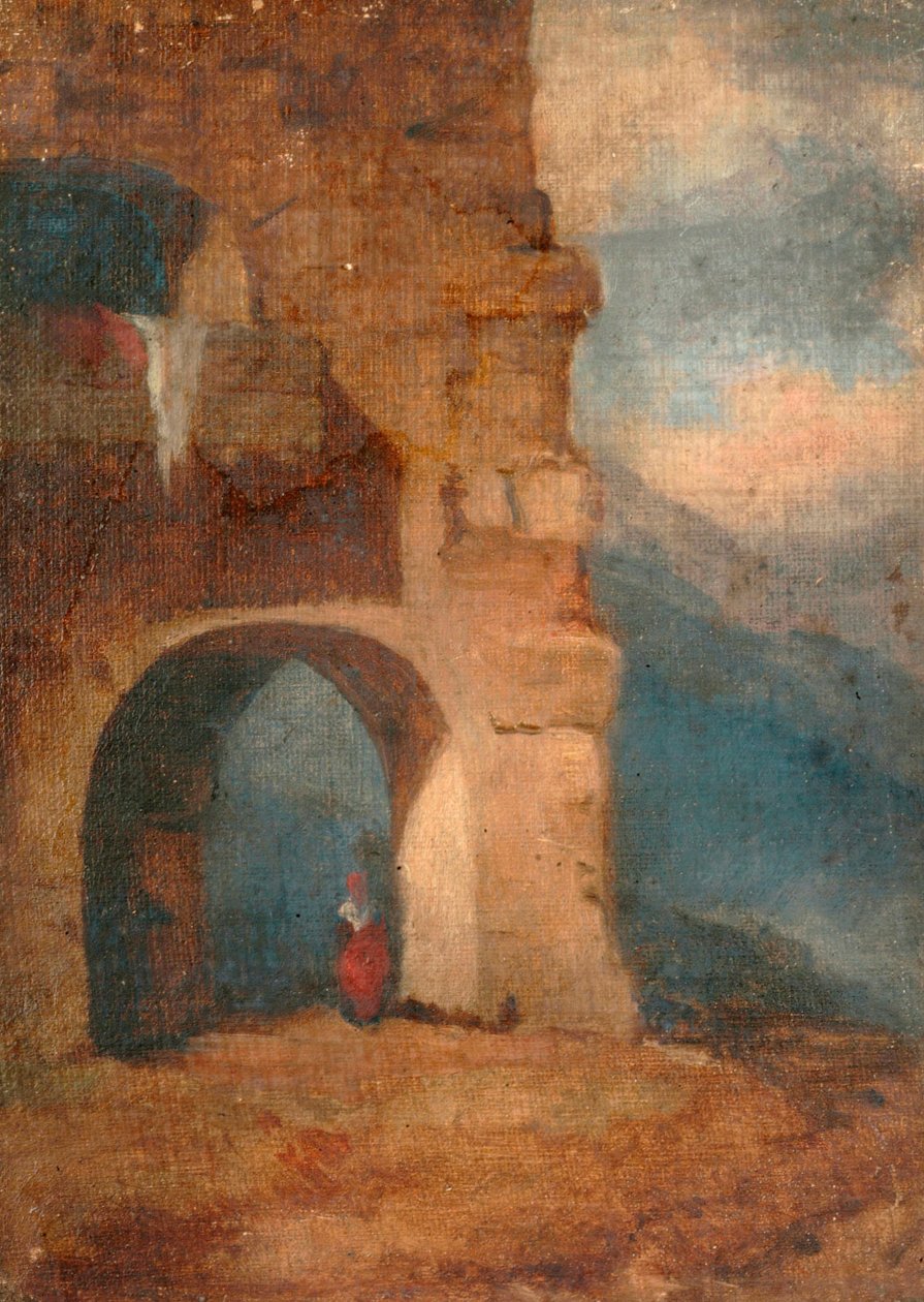 Italienischer Bauer im Steinbogen, 1880-1900 von Louisa Starr