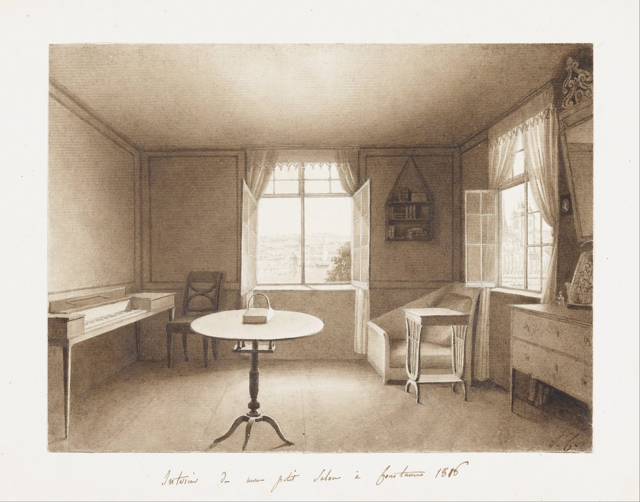 Das Zeichenzimmer des Künstlers am Bodensee von Louise Cochelet