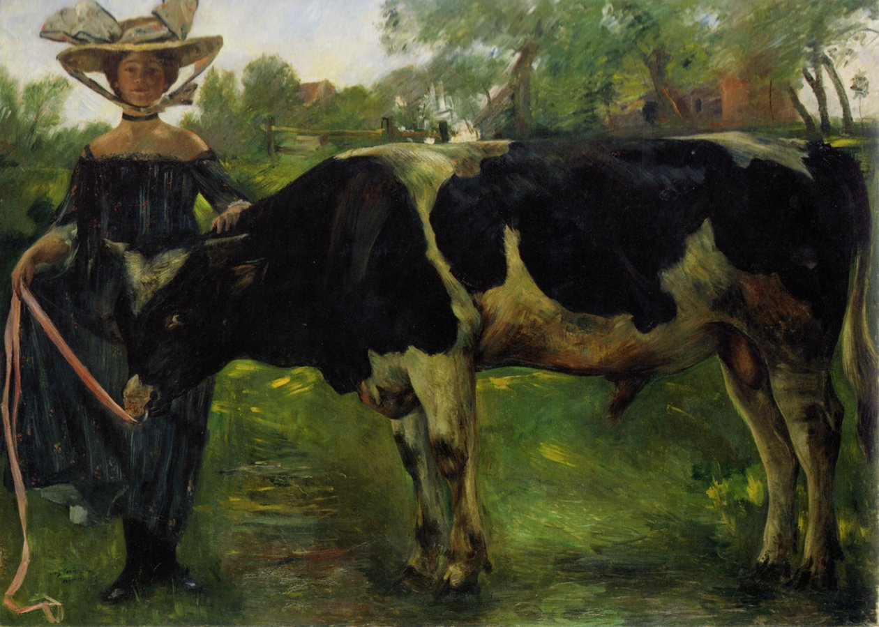 Mädchen mit Stier von Lovis Corinth