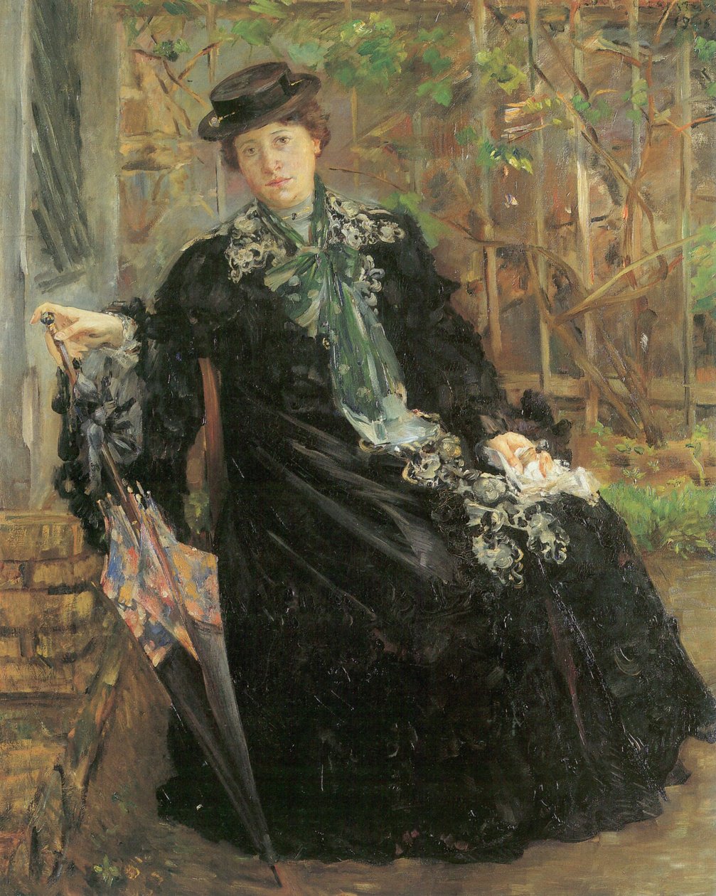 Porträt im schwarzen Mantel von Lovis Corinth
