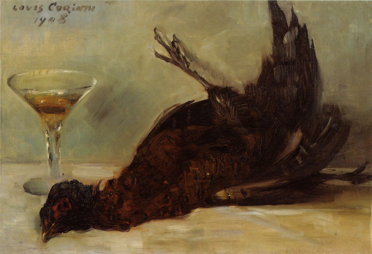 Stillleben mit Fasan und Weinglas von Lovis Corinth