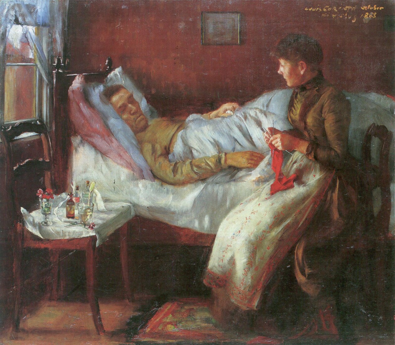 Vater Franz Heinrich Corinth auf dem Krankenlager von Lovis Corinth