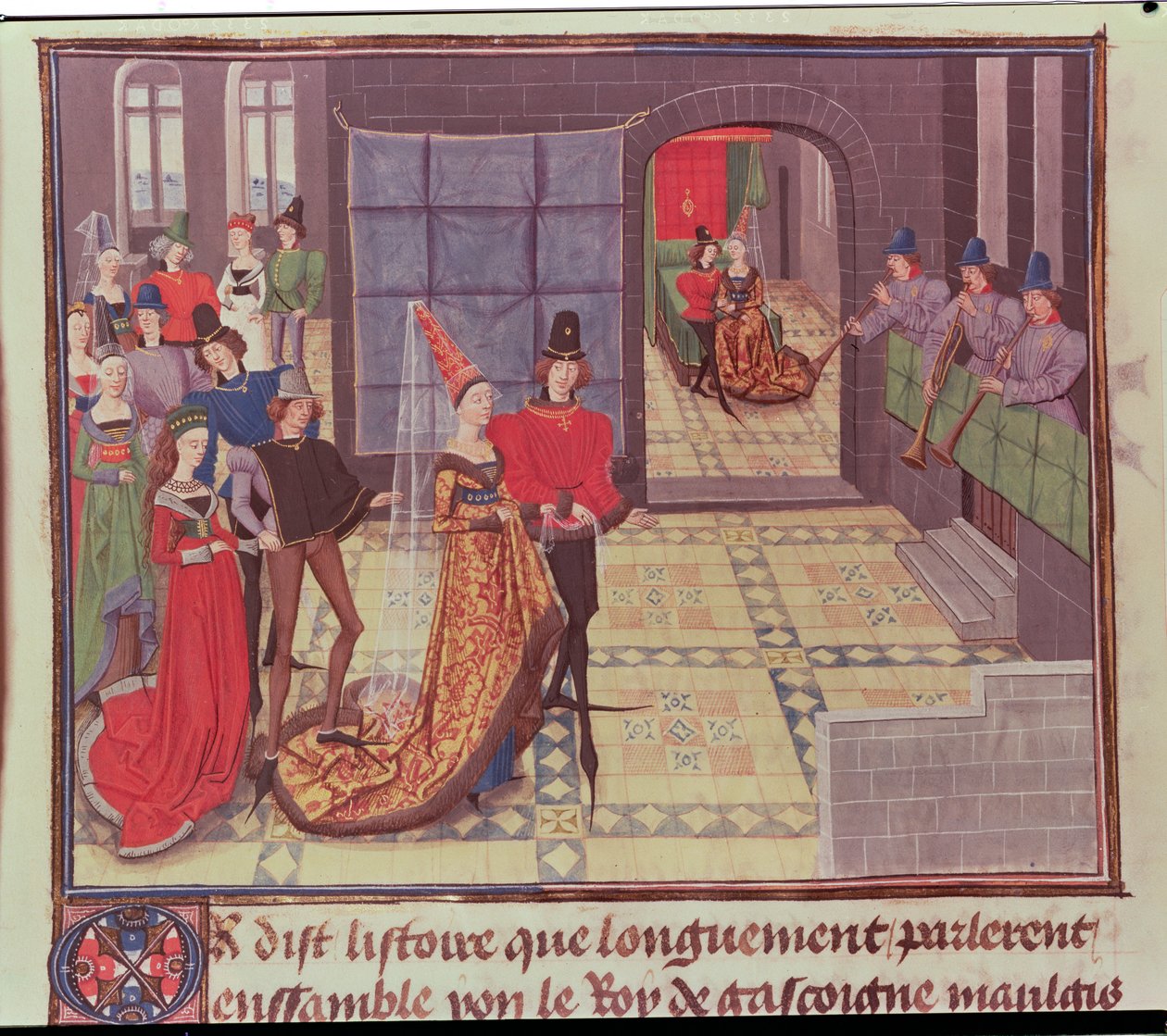 Ms 5073 f.117v Die Hochzeit, aus dem Renaud de Montauban-Zyklus von Loyset Liedet