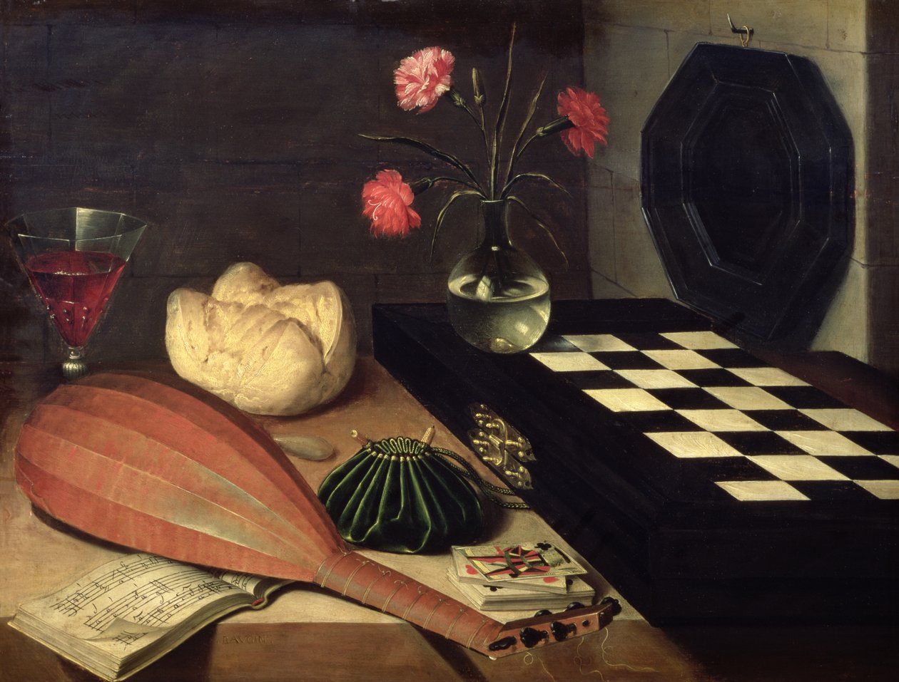 Stillleben mit Schachbrett, 1630 von Lubin Baugin