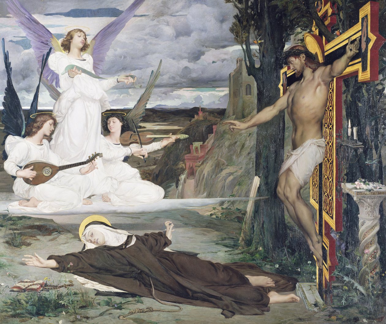 Die Vision, Legende des 14. Jahrhunderts, 1872 von Luc Oliver Merson