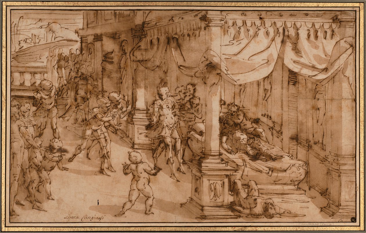 Der Tod der Kleopatra von Luca Cambiaso