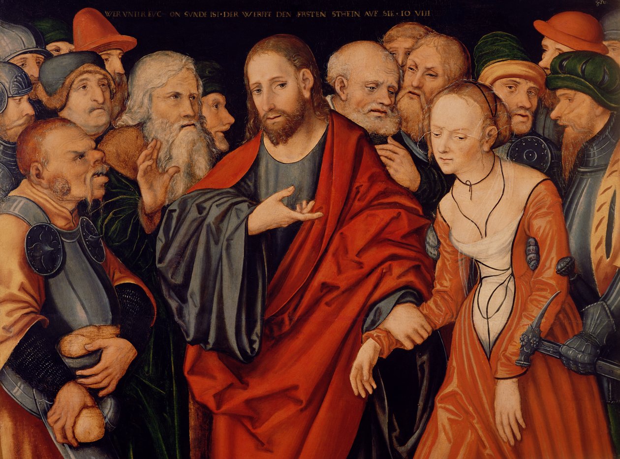 Christus und die Ehebrecherin von Lucas Cranach the Elder