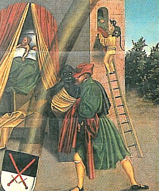 Die Zehn Gebote, sechstes Gebot (Detail) von Lucas Cranach the Elder