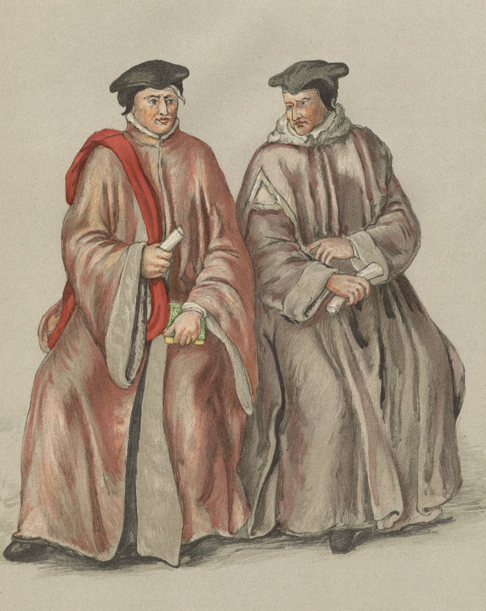 Elisabethanische Richter in ihren Roben von Lucas de after Heere