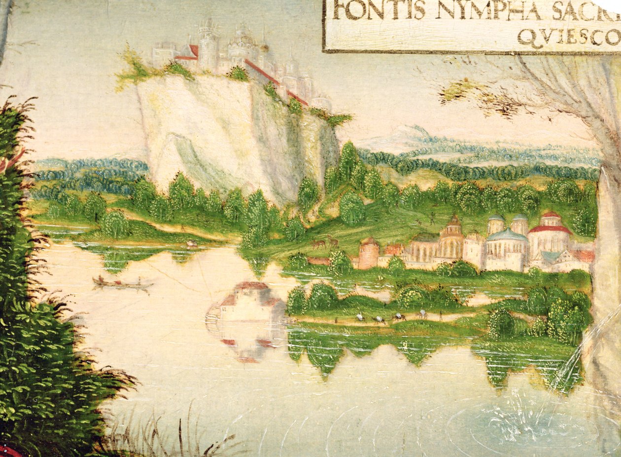 Landschaft, Detail einer ruhenden Najade von Lucas the Younger studio of Cranach