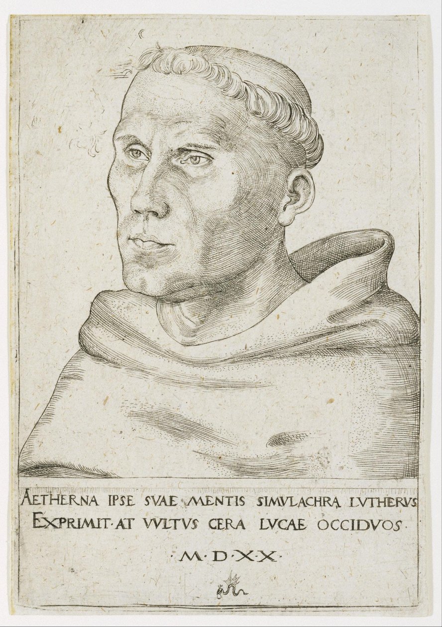 Martin Luther, Büste in Dreiviertelansicht von Lucas Cranach the Elder