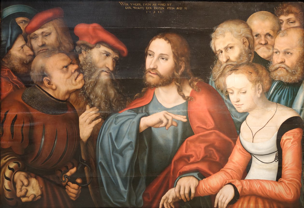 Christus und die Ehebrecherin von Lucas Cranach the Elder