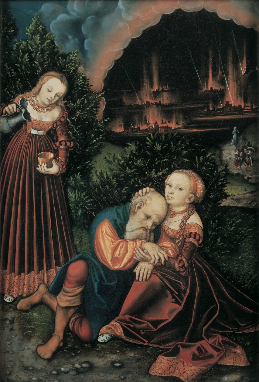 Lot und seine Töchter von Lucas Cranach the Elder