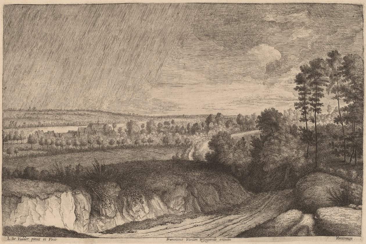 Regnerische Landschaft von Lucas Emil Vosterman, after Lodewijk de Vadder