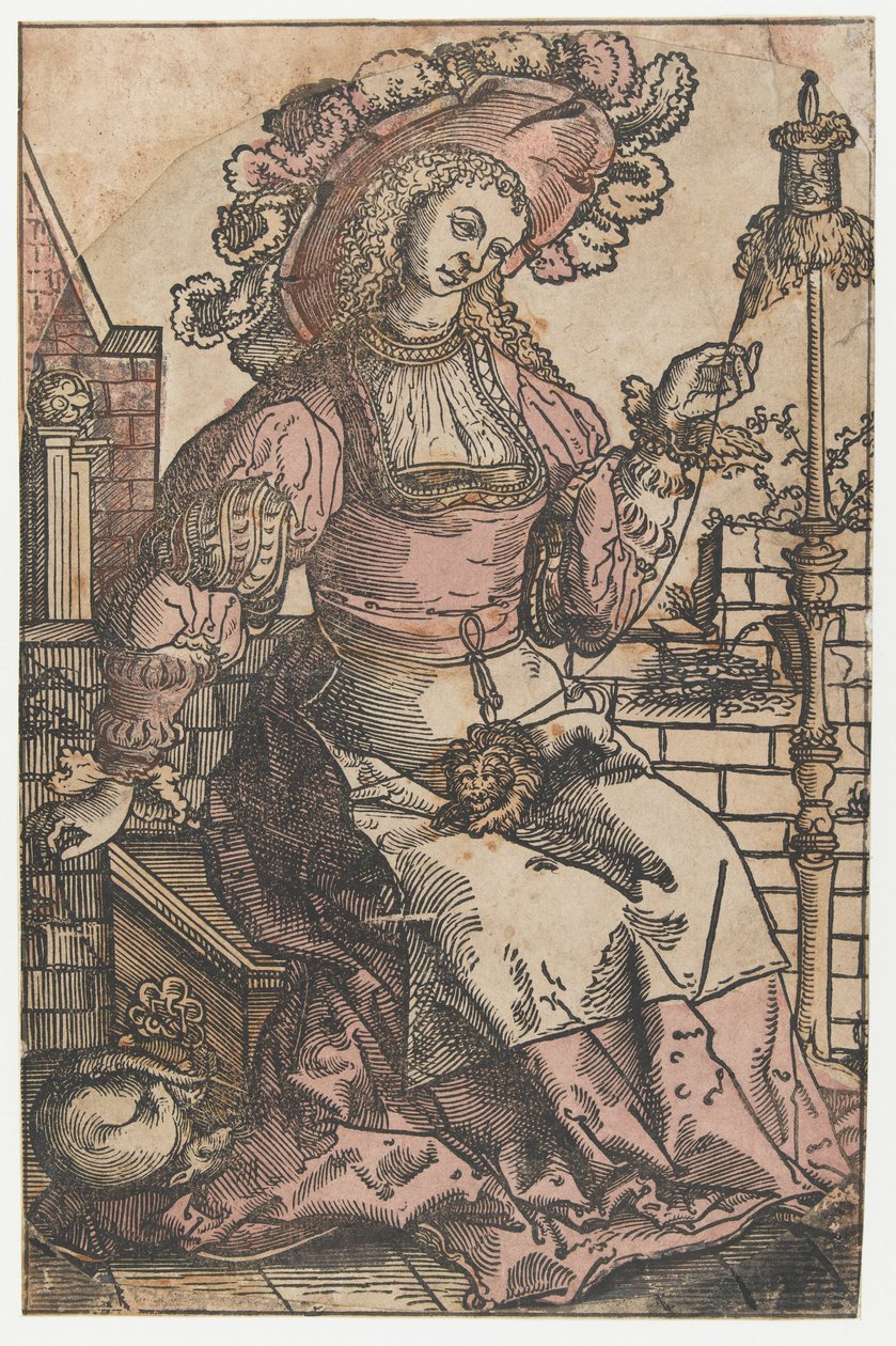 Spinnende Frau von Lucas van Leyden (attributed to)
