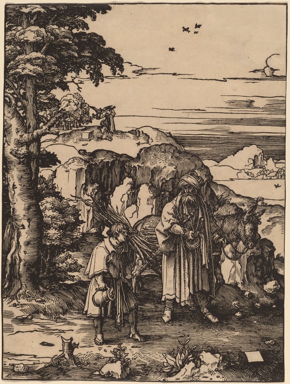 Abraham geht, um Isaak zu opfern von Lucas van Leyden