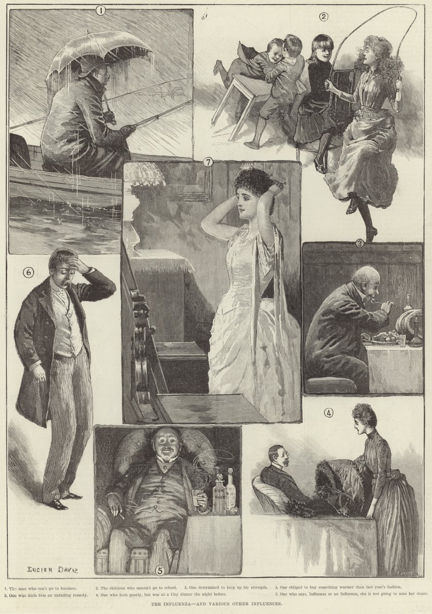 Die Grippe (Gravur) von Lucien Davis
